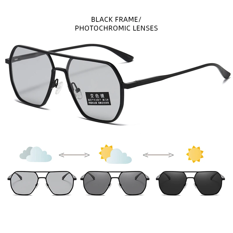 Luxe Metalen Meekleurende Zonnebril Mannen Vrouwen Mode Gepolariseerde Zonnebril Stijlvolle Chameleon Anti-glare Rijden Shades UV400