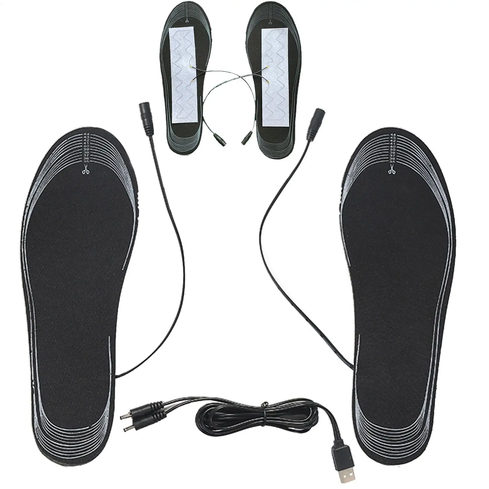 Plantillas calentadas por USB Calentador de pies térmico de 3 temperaturas para botas, calor duradero para esquiar, snowboard, actividades al aire libre de invierno