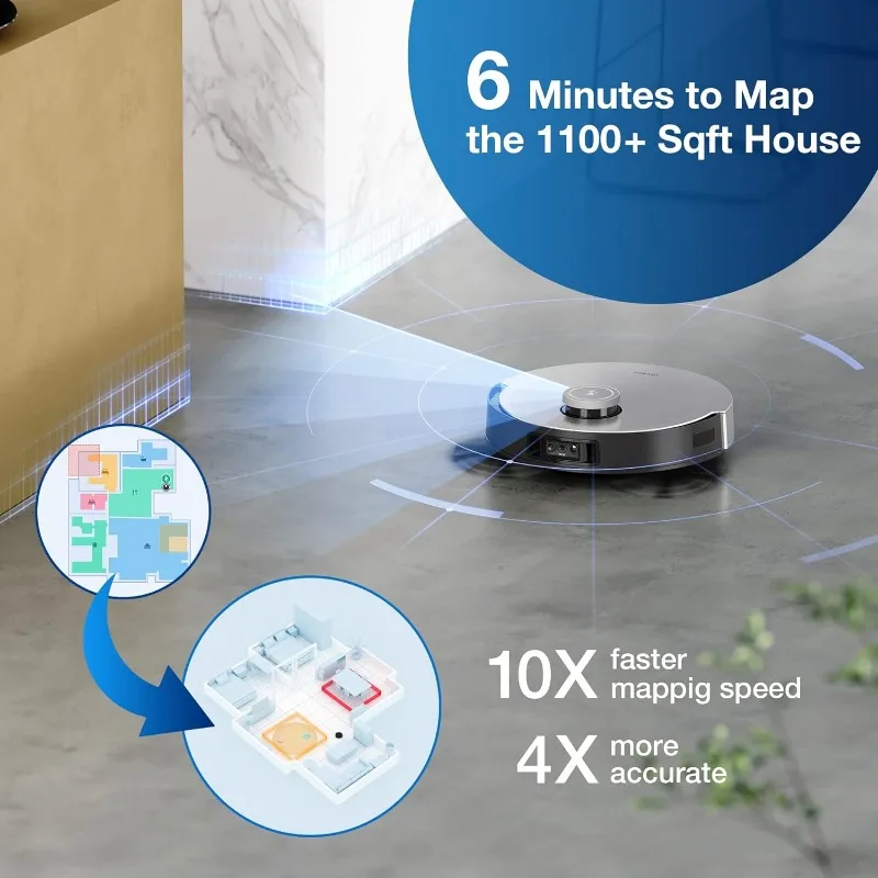 ECOVACS DEEBOT X1 Omni Robot Vacuum and Mop Combo with Self-Emptying, Auto-Wash, Auto-Refill and Auto-Hot Air Drying