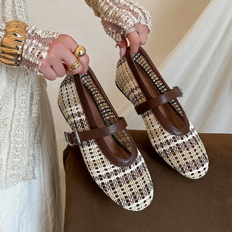 

Винтажные женские сетчатые дизайнерские туфли на плоской подошве, неглубокие джинсы Мэри, увеличенная высота, весенние туфли на одинарной шпильке, белые летние сандалии для отдыха Mujer