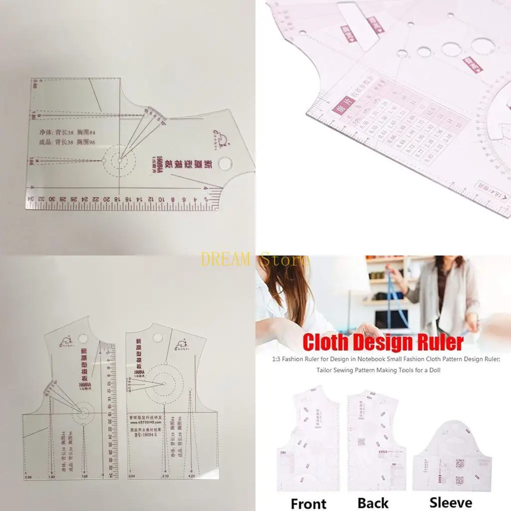 3Pieces Multifunctional Curved Ruler Sewing Templates Clothing Templetes Ruler best sale