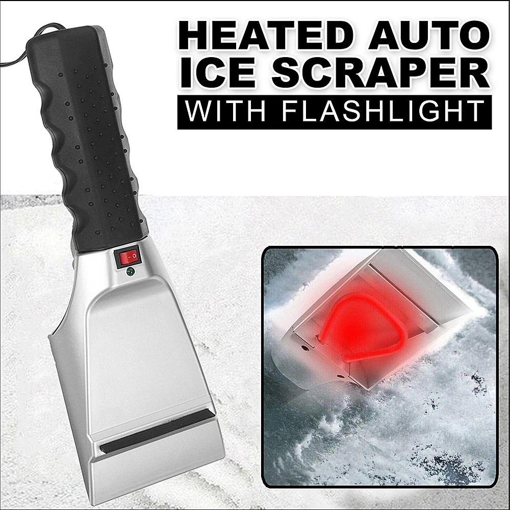 NEW 12V Car Winter Cigarette Lighter Snow Shovel Electric Heated Ice Scraper