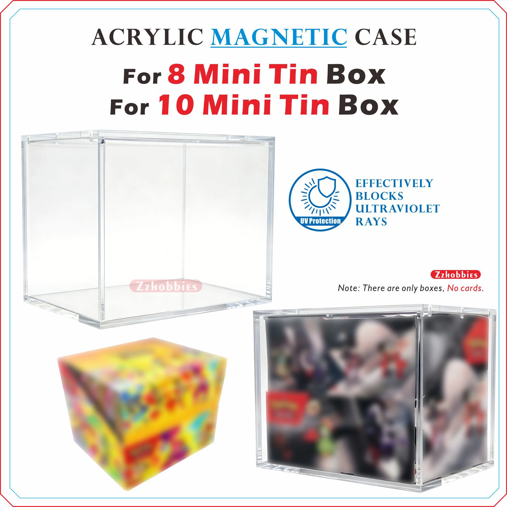 

1PCS Acrylic Magnetic Case For 8 Mini Tin Box | For 10 Mini Tin Box【5mm Thick】
