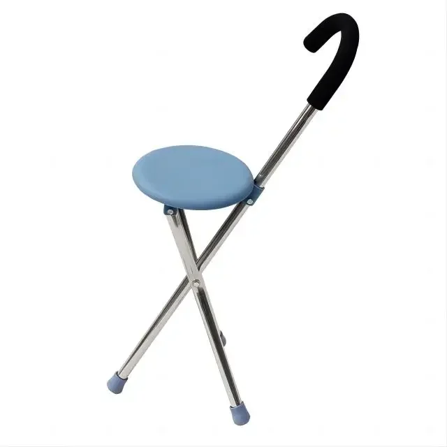 Quality Choice Cane Stool With Foldable Design For Medical Aid And Disability Walking Stick Use Telescopic Stool For Elderly