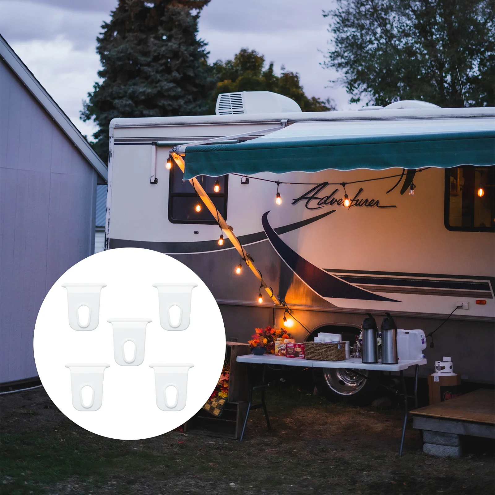 5 قطعة Rv خطاف المظلة البلاستيكية الثقيلة دائم العملي الشماعات استبدال ل متنقل تخييم Rv المظلة هوك