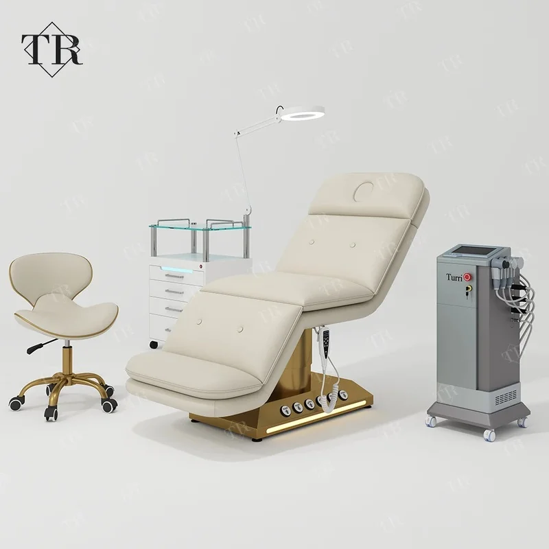 Turri Modern Customization Color Electric Beauty Bed with 3 Motors Remote Control Adjustable Headrest & Footrest Salon Furniture
