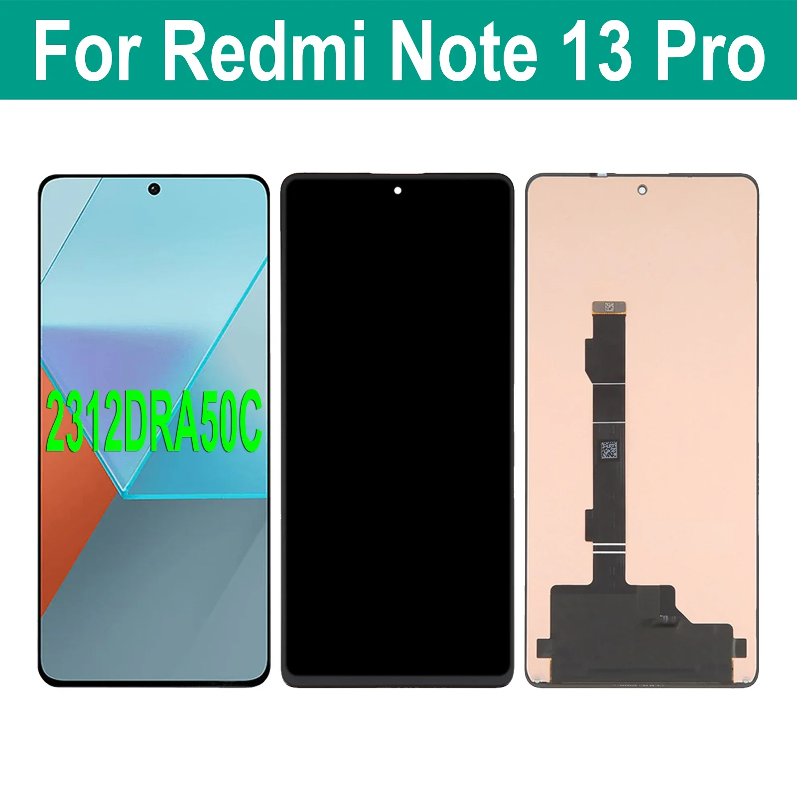 For Xiaomi Redmi Note 13 Pro 2312DRA50C 2312CRAD3C AMOLED Display Touch Screen Digitizer Assembly