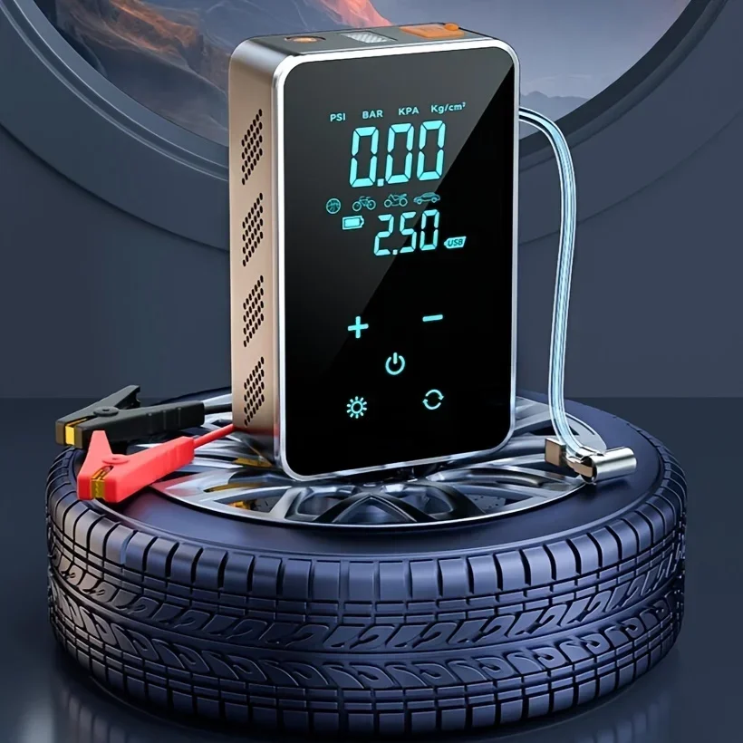 Fuente de alimentación de arranque de emergencia para coche, bomba de inflado portátil, inalámbrica, multifuncional, 12V