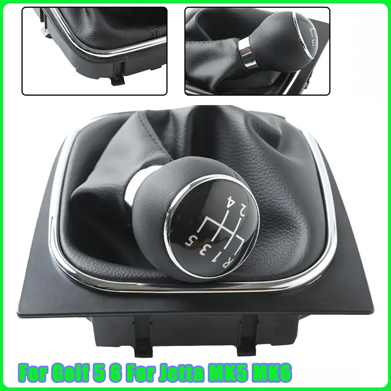 Vara do carro alavanca shifter handebol com gaiter boot capa 5/6 velocidade botão de mudança de engrenagem para golf 5 6 para jetta mk5 mk6