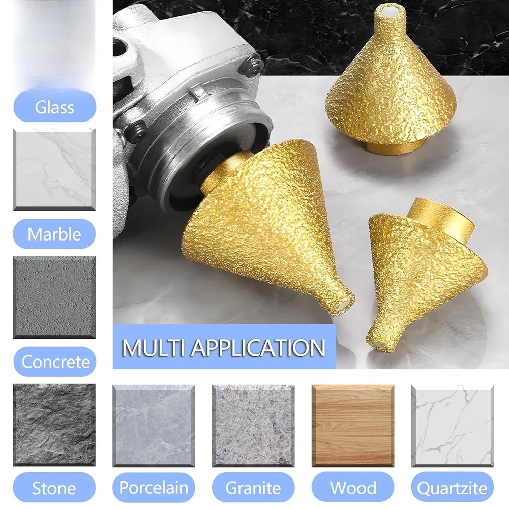 1pc 38mm Diamond Tapered Drill Bit M10 Thread For Tile Glass Marble Concrete Stone Porcelain Drilling Tools