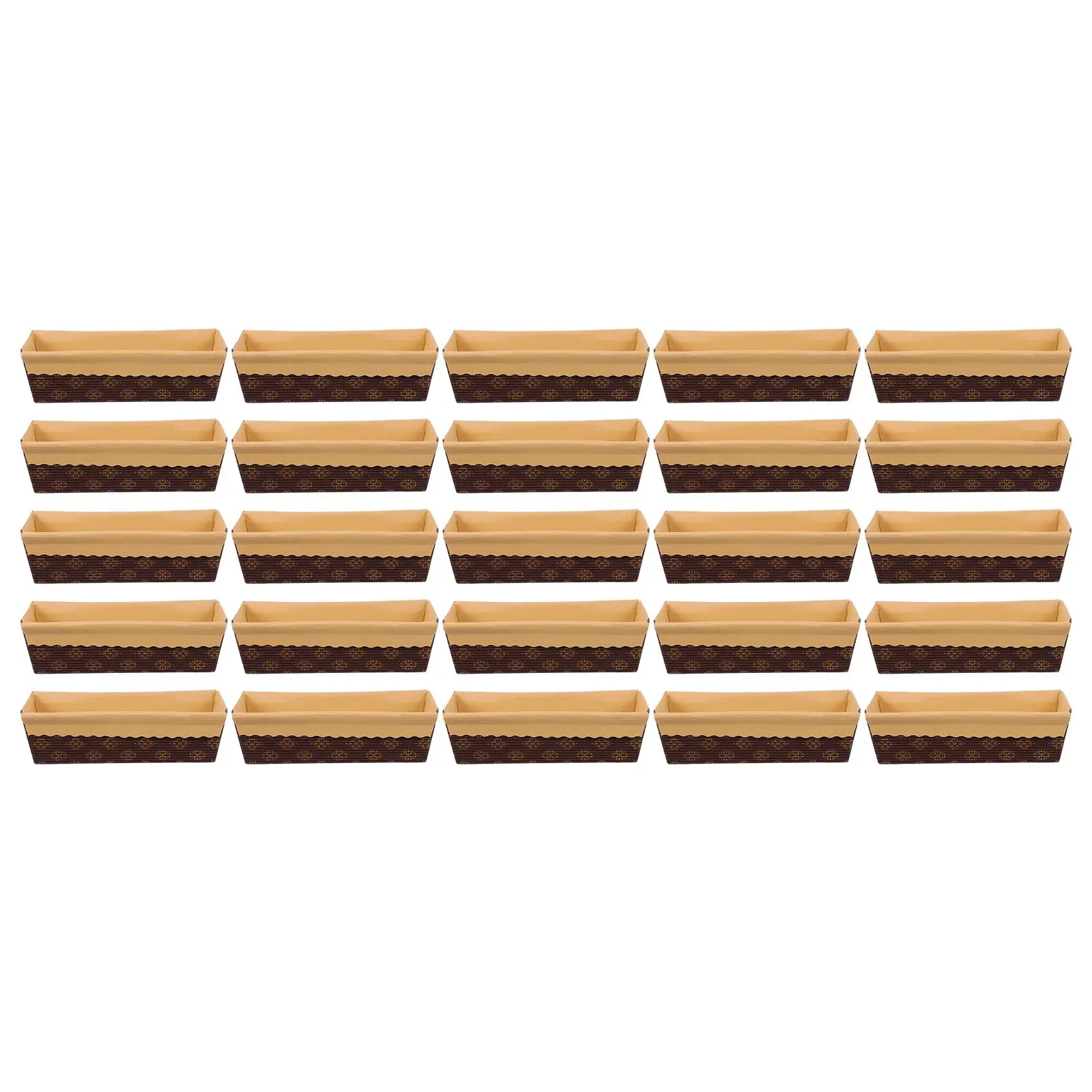 

25 Pcs Bread Tray Cake Pans Nonstick Disposable Loaf Mold Paper Kitchen Baking Unique Toast Plates High Temp Resistance Even