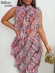 Sisterlinda Summer Release Junior Mid-Calf Sexy High Street Dress K24D54807 Girl Straight O-Neck Transparent Colour Grid Robe