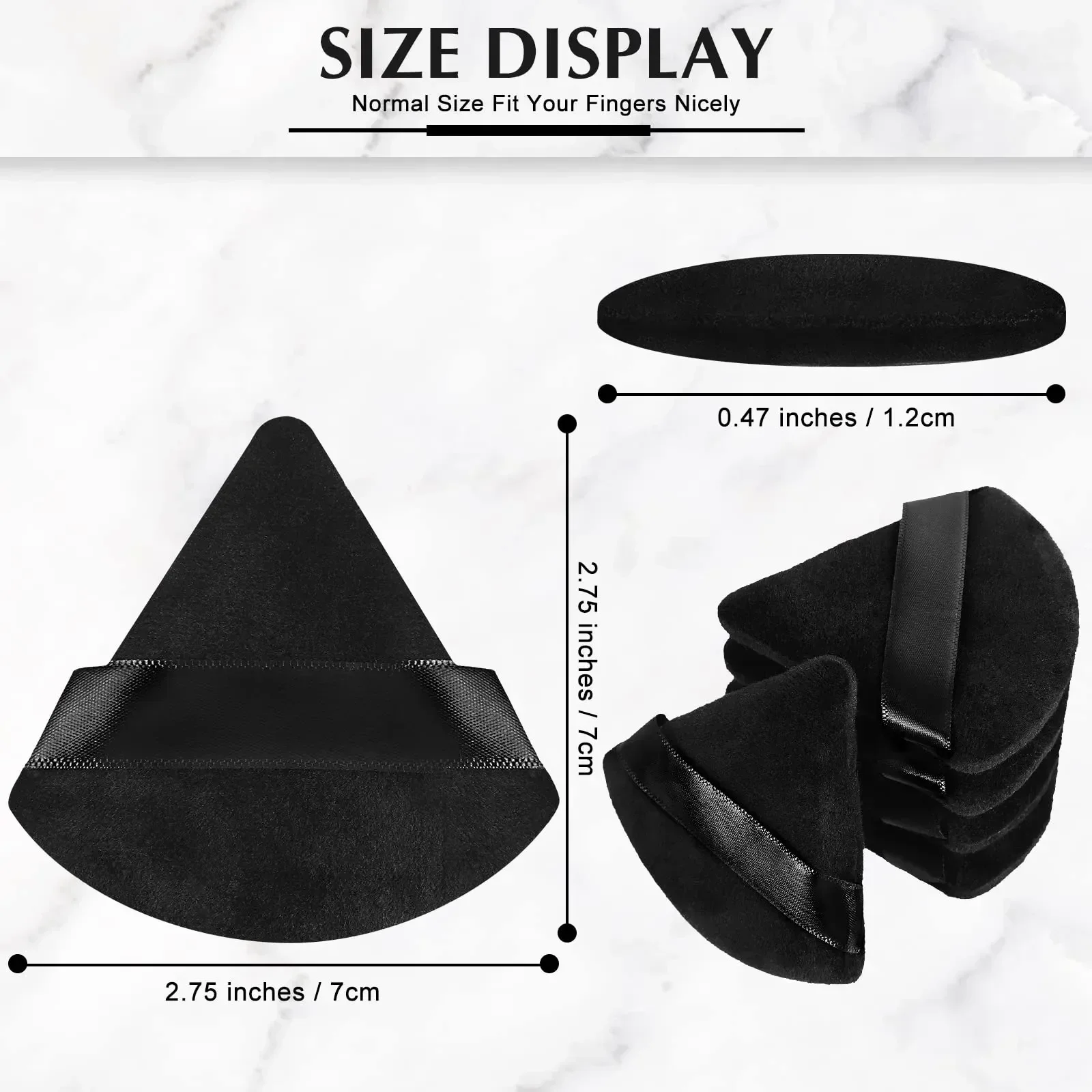 10/20PCS Triangle Velvet Powder Puff Pizza Flours Mini Face Makeup Sponge Cosmetics Washable Lightweight Makeup Tool