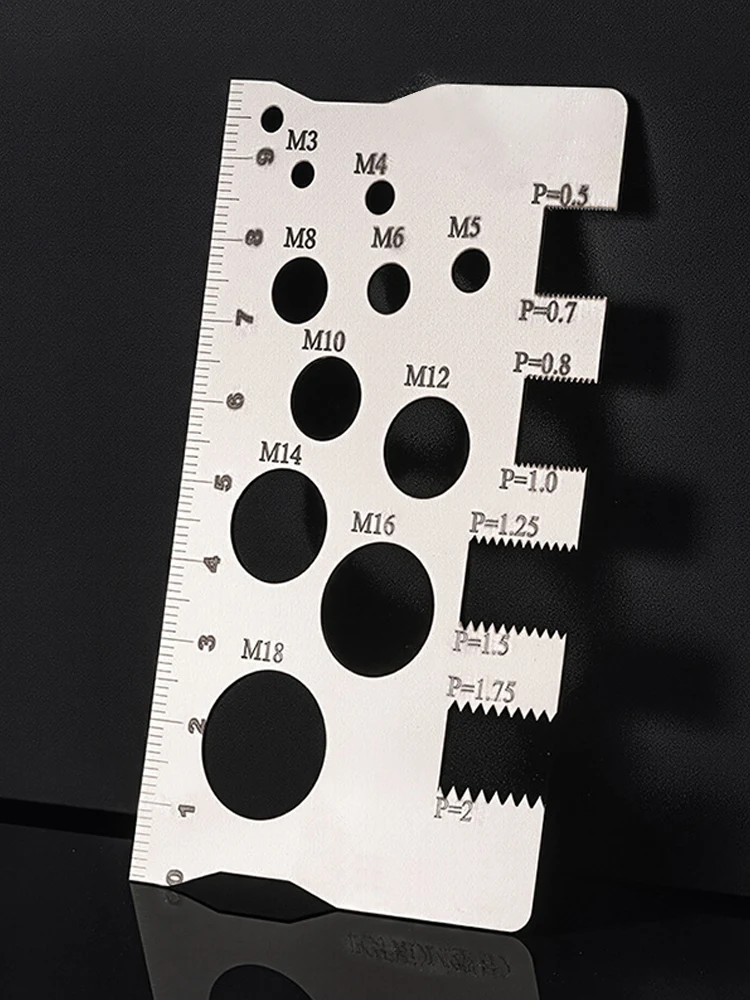 Thread Checker Screw Measurement Ruler 304Stainless Steel Caliper Metric Gauge Tool For Measuring Screw Pitch Bit Bolt Nut Screw