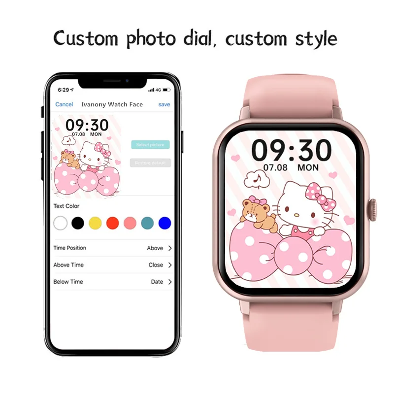 ساعة ذكية 2025 للنساء للرد على المكالمات AI Voice Assistant خلفية مخصصة لتتبع اللياقة البدنية الرياضية لنظام Android IOS