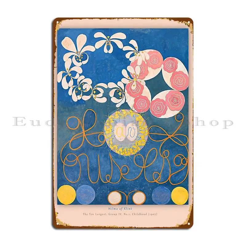 High Res Hilma Af Klint Childhood No 1 1907 Metal Plaque Design Vintage Wall Decor Club Wall Cave Tin Sign Poster