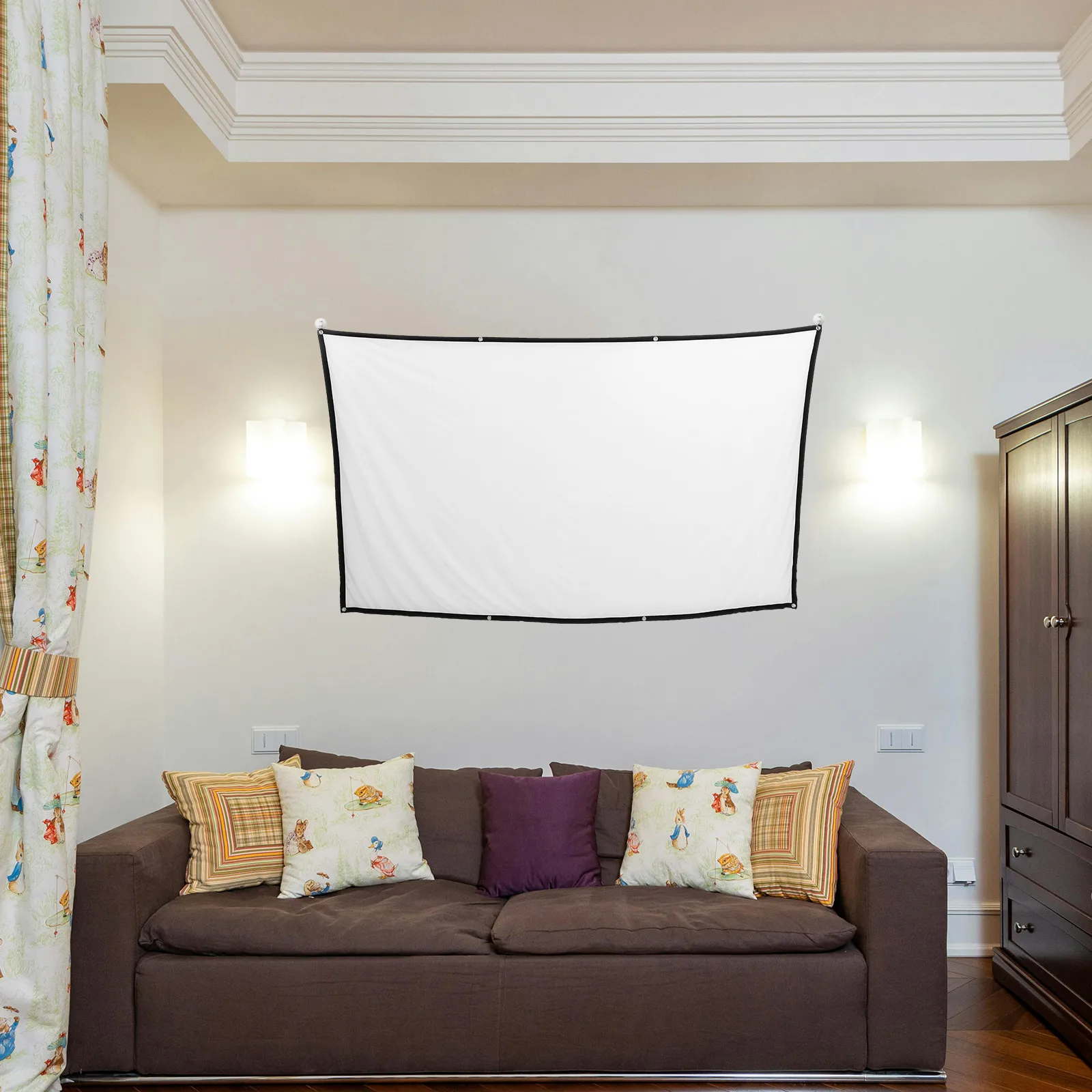 

Portable Projector Screen Foldable Projection Screens Double Sided Lightweight Indoor Outdoor Use Safe Durable