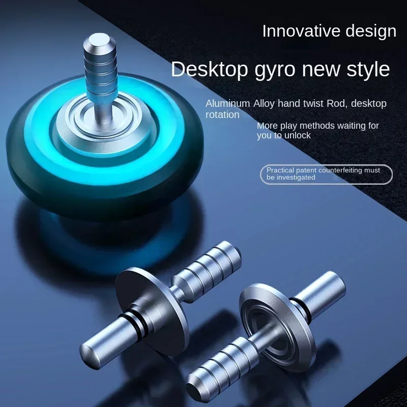 Metal Fidget Spinner Luminous Anti Stress-Relieving Handle Spinning Top Tip EDC Stress Relief Toy Glowing Rotating Gyro Anxiety