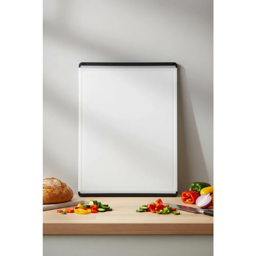 

Большая пластиковая разделочная доска для резьбы с нескользящими ножками и капельницей для домашнего приготовления и поваров