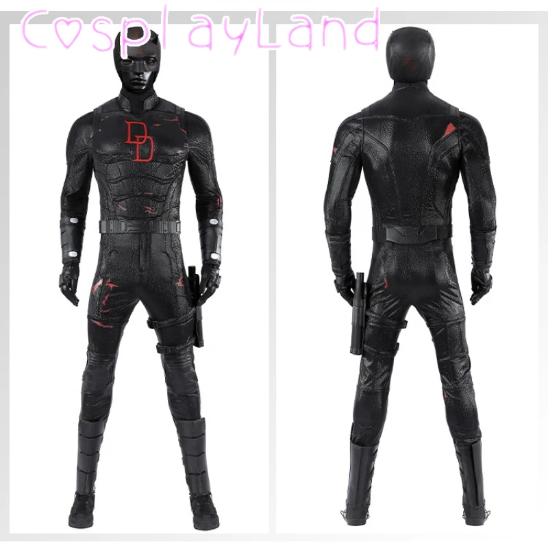 

Black Matt Murdock Cosplay Costume Superhero Man Muscle Suit Jumpsuit Vest Outfit Reborn Halloween Comic Con Battle Suit