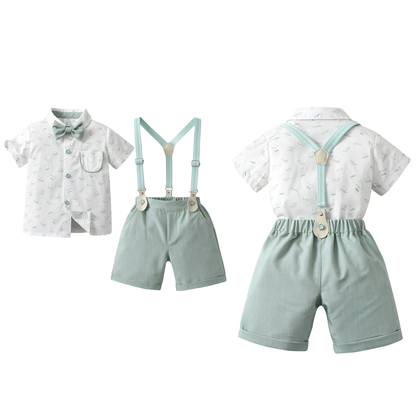 Kids Baby Boys School Uniforms Clothes Sets Formal Outfits Clothes Sets for Birthday Party Summer Gentleman Suit