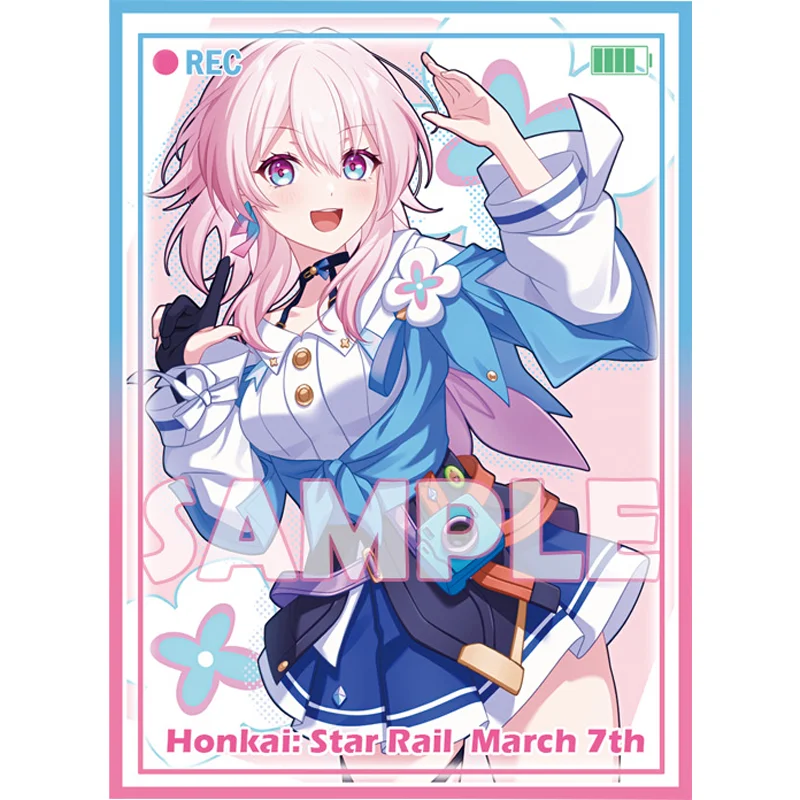 60Pcs/Set ACG Cards Sleeve Honkai Star Rail March 7th Anime Game Characters DIY Laser Version Colorful Cards Protective Cover