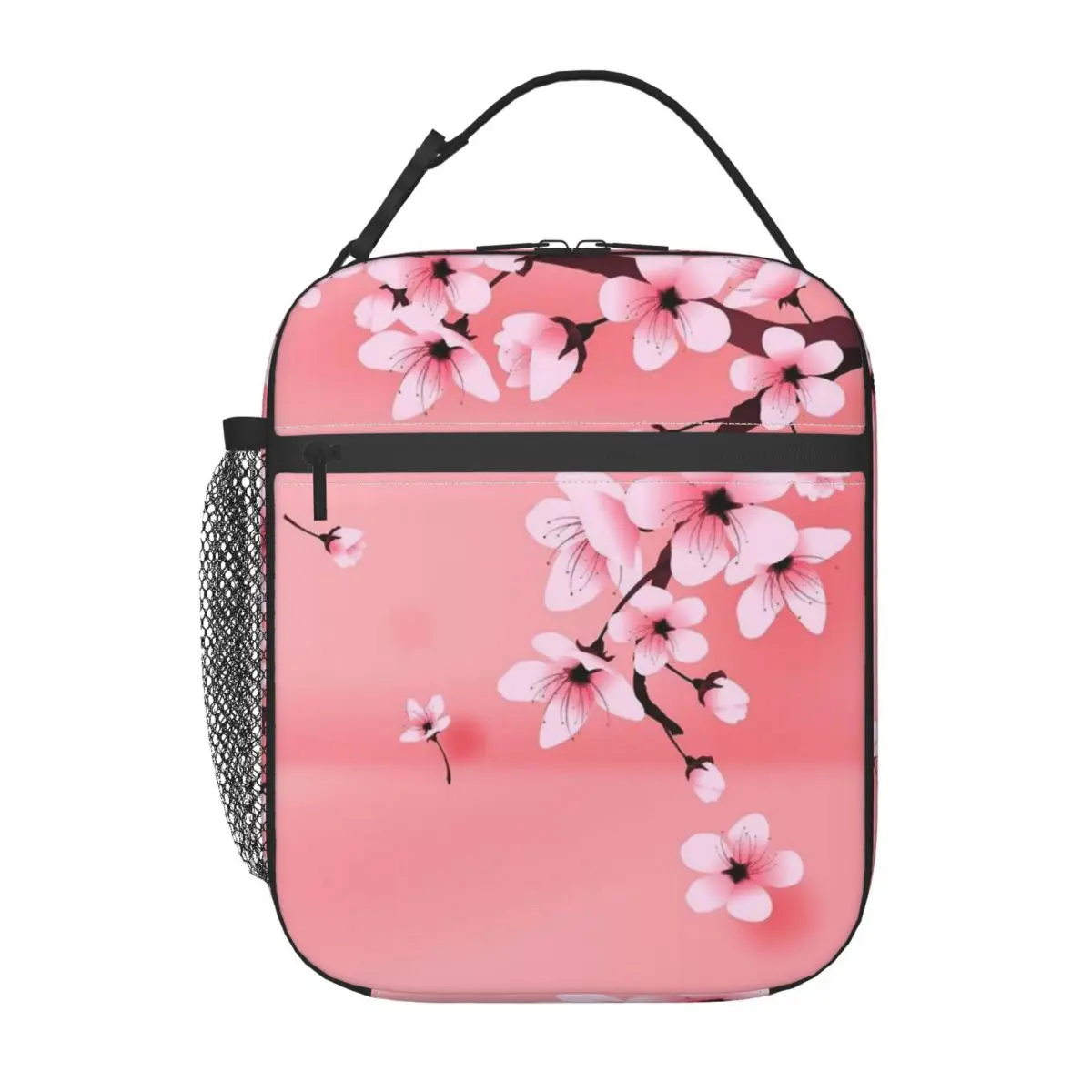 Sakura Tree Cherry Blossom Floral Flower Insulated Lunch Bag for Women Children Leakproof Food Boxes Thermal Lunch Box Tote