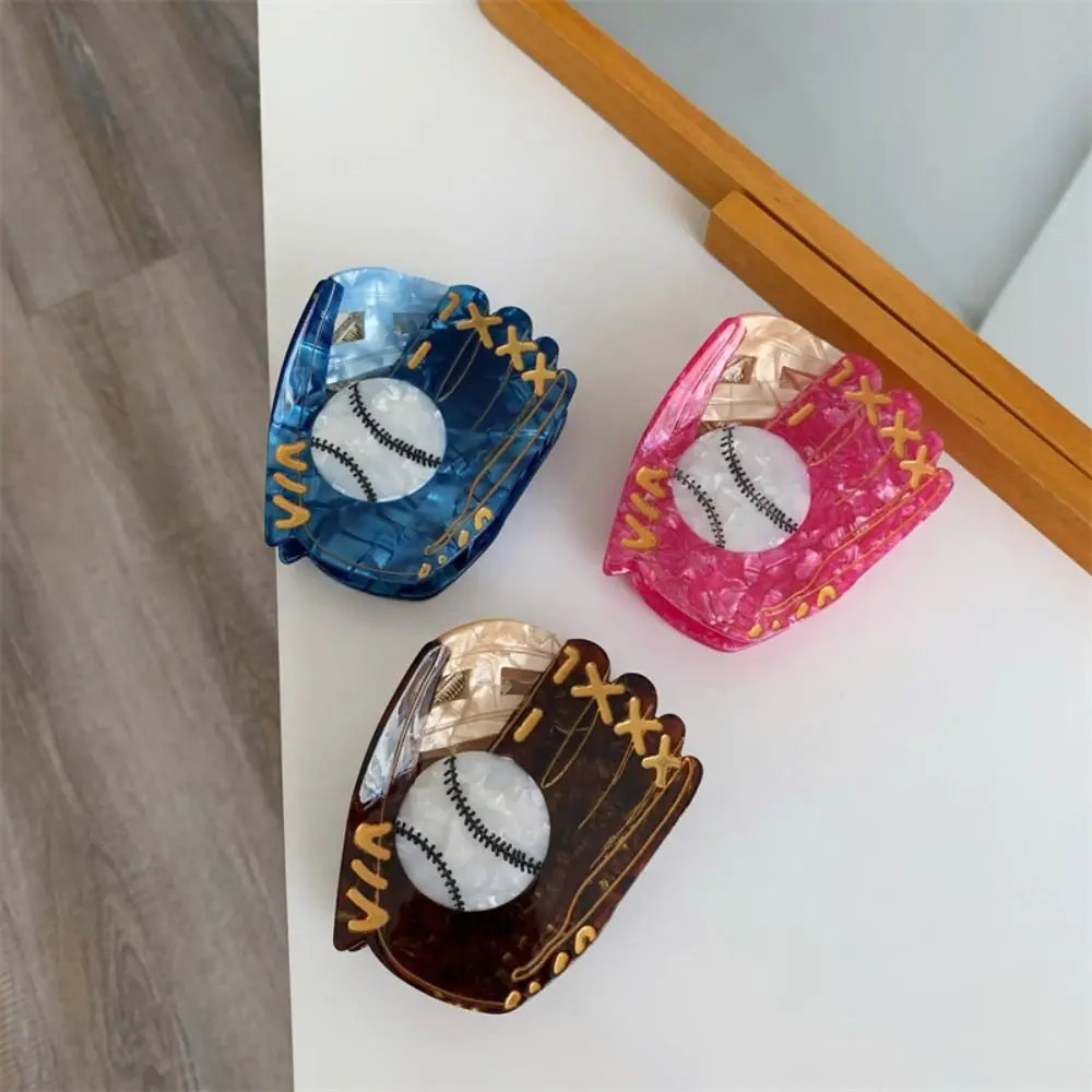 

Korean Style Sport Ball Series Hair Claw Tennis Racket Splicing Hair Claw Hairpin Baseball Acetic Acid Shark Clip Streetwear
