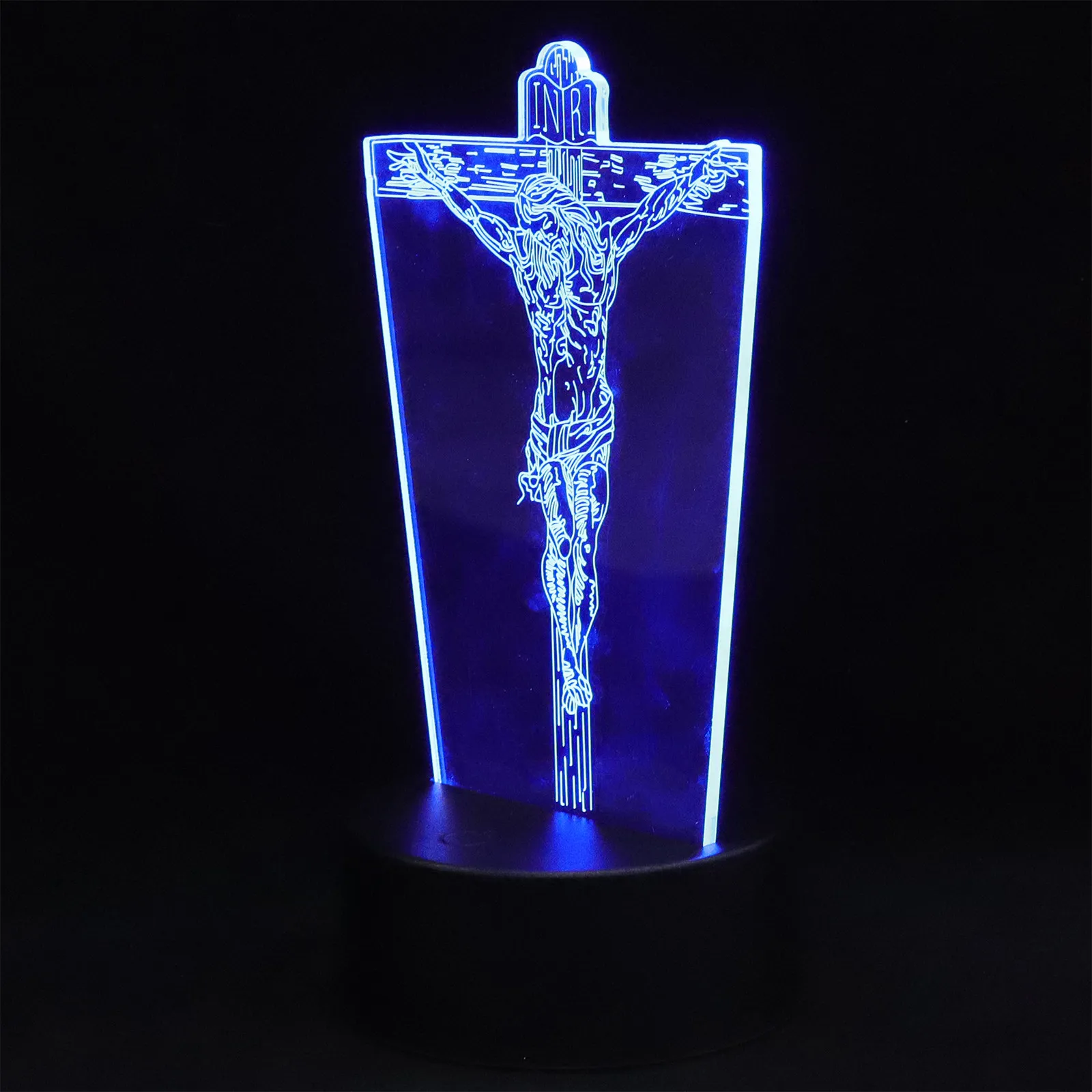 Acrylic Jesus Night Light USB Desktop Lamp Stable Base Warm Light Bedroom Church Bar Decoration Desktop Night Lamp view 6