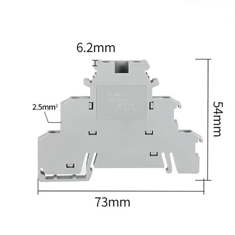 Din Rail Terminal Block 10Pcs DIKD-1.5 Three Layer 3 Level Sensor Actuator Triple Wire Connector DIKD1.5 Wire Conductor