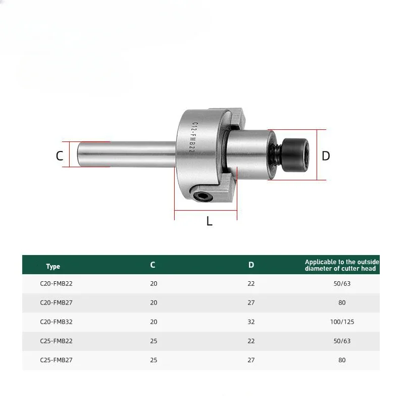 Imagem -02 - Face Milling Cutter Suporte de Ferramentas Haste Reta Fmb Face End Mill Bap 300r 400r 50 63 mm C12 C16 C20 C25 C32 Fmb22 Fmb27 Fmb32