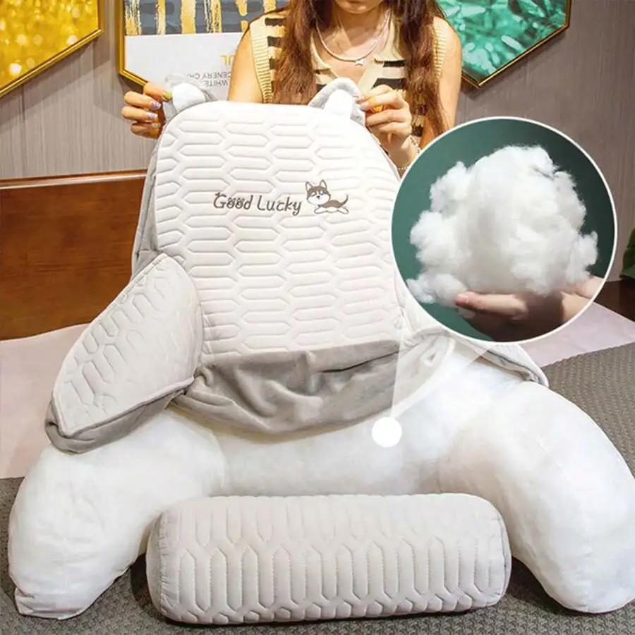 Reading Pillow, Back Pillow With Armrest, Back Pillow Support Pillow For Living Room Sofa, Bedroom Reading And Home Decoration