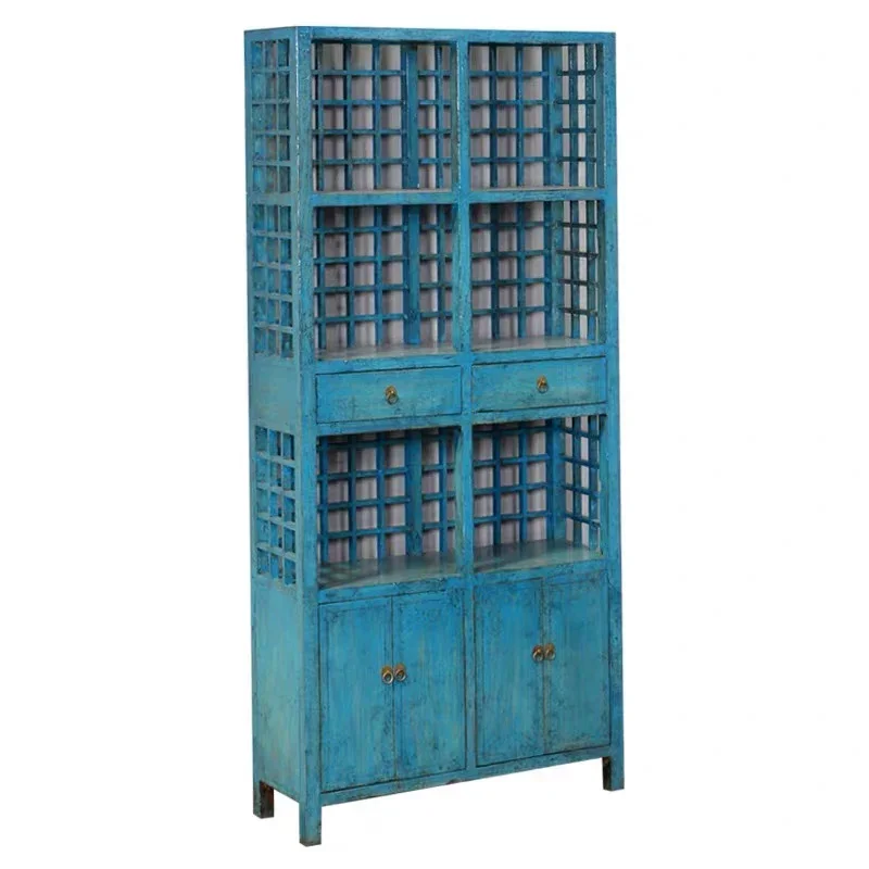 

Новый китайский антикварный книжный шкаф из массива дерева, старая настольная мебель, стеллаж для украшения проживания в семье