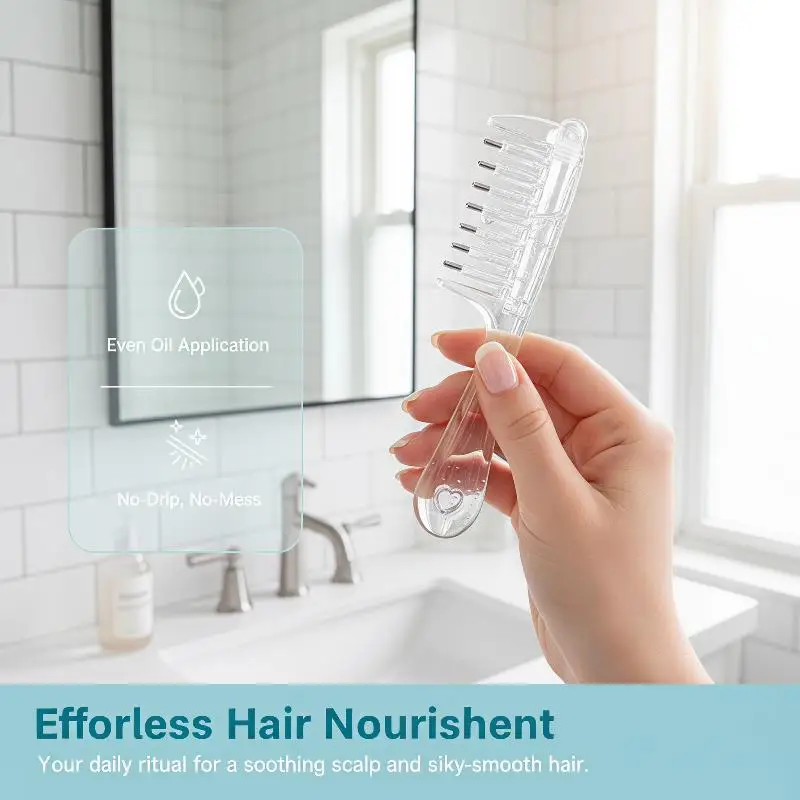Multi-Function Mini Portable Hair Applicator Comb Anti-Frizz Anti-Static Hair Care Scalp Nourish