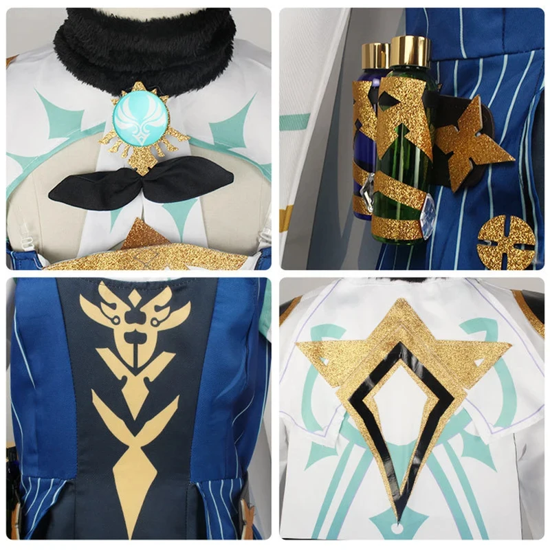 

3.a;6\m/ Outfit Genshin Impact Sucrose Cosplay Costume Uniform Wig Anime Halloween Costumes for Women Girls Gameg;8'l/7,