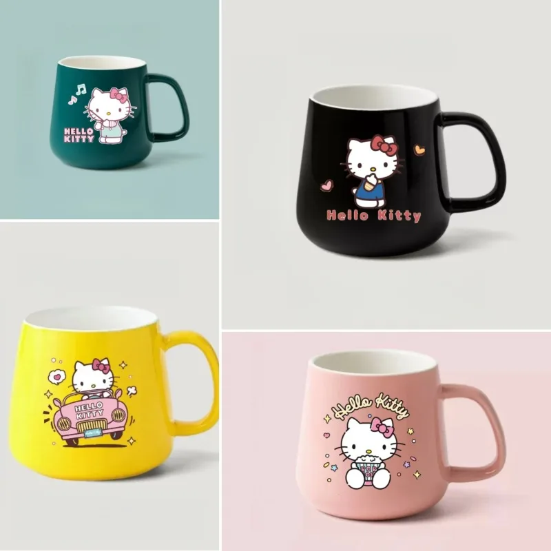 

Sanrio HelloKitty Creative Ceramic Pot Belly Mug Sets Breakfast Office Bottle Drink Cup Morandi Matte Frosted Coffee Cup Gifts