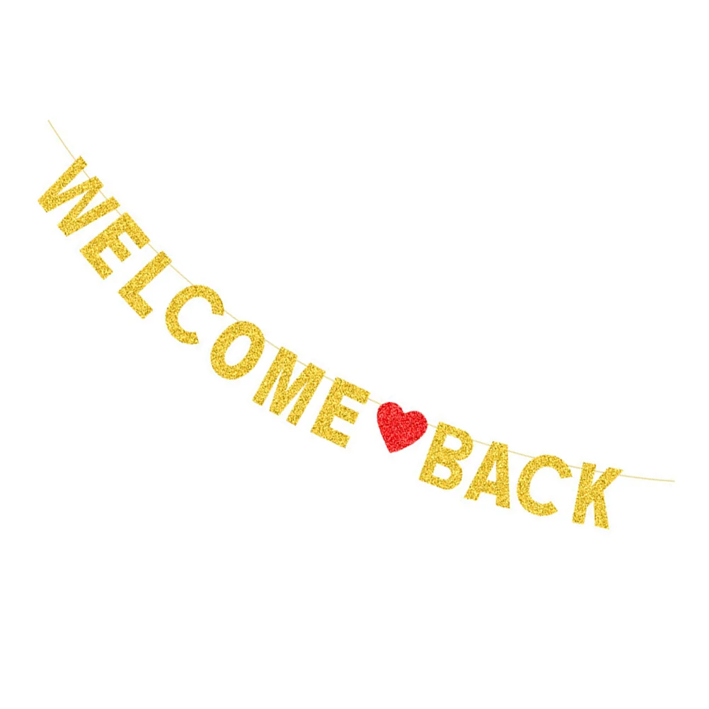 

Glitter Latte Welcome Back Decorations Banner for Classroom Gold to School Party First Day of Hanging