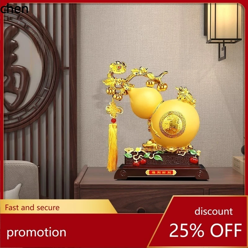 

CZ Fortune and Wealth Gourd Ornament for Living Room, Entryway, and TV Cabinet Decoration