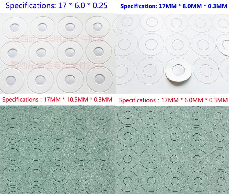 100 sztuk 18650 bateria litowa anoda izolacyjna uszczelka pierścień izolacyjny 18650 seria anody hollow pad z anodą baterii litowej