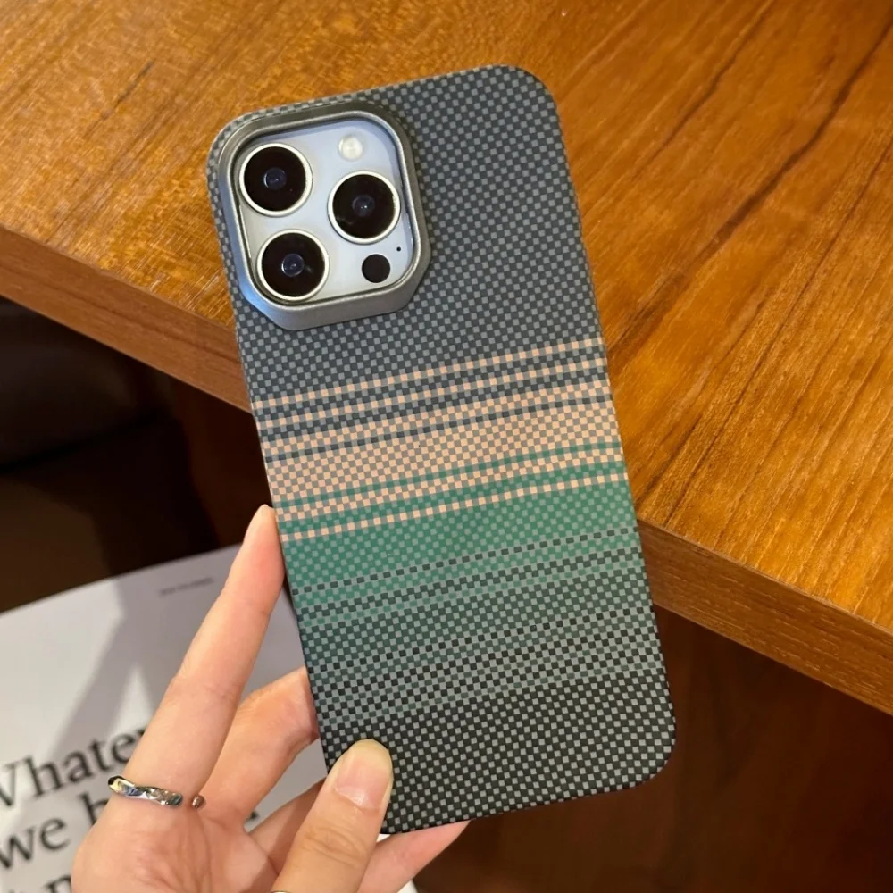 

Ультратонкий матовый чехол из углеродного волокна для iPhone 15 14 Pro Max 16 Pro 13 12, цветной бронированный противоударный чехол