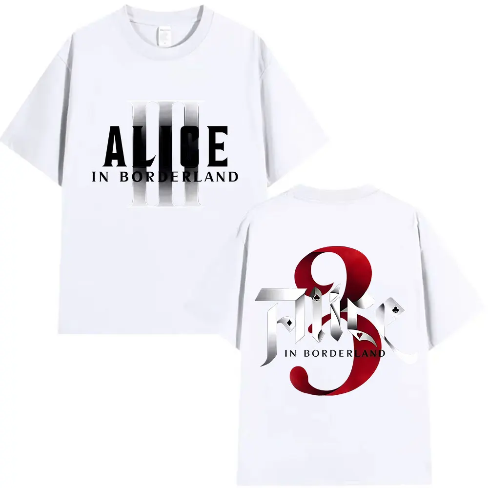 حار المسلسلات التلفزيونية أليس في بوردرلاند 3 2025 الجرافيك تي شيرت الرجال النساء فضفاض موضة تي شيرتات قصيرة الاكمام الرجعية س الرقبة الملابس تيز