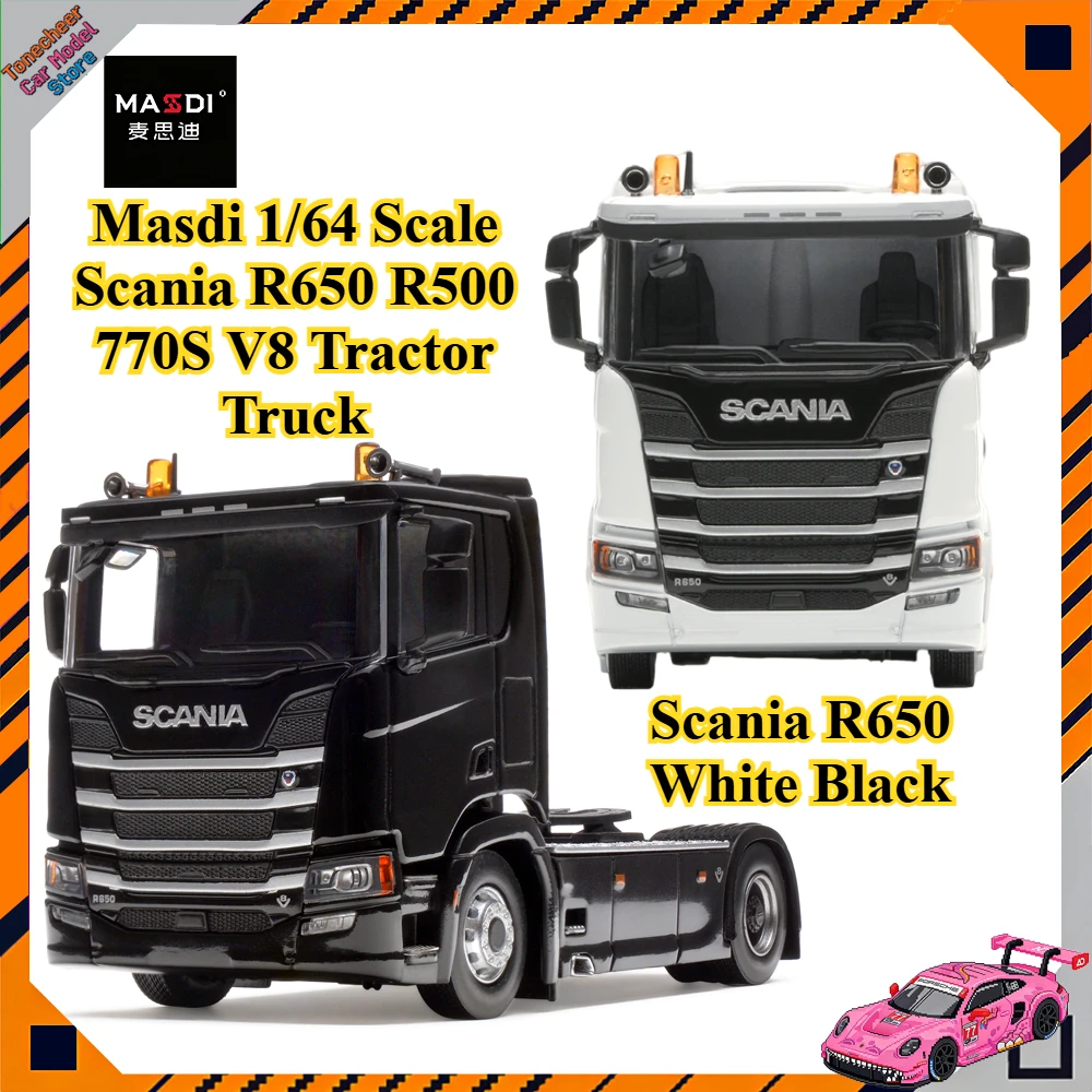 

New Masdi 1/64 Scale Scania R650 R500 770S V8 Tractor Truck Transport Vehicle Alloy Car Model Miniature Diecast Collection Toys