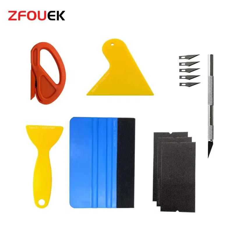 Auto Film Wrap Tool Kit Vinyl Spachtel Vinyl Schaber Cutter für Fahrzeug Fenster Tönung Auto Zubehör Verpackung Werkzeuge Rakel Set – Detail 1