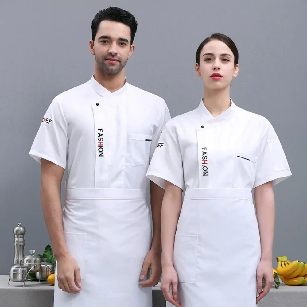 

Chef Suits Short-sleeved Men's Summer Clothes Breathable Chef Work Clothes Kitchen Clothes Restaurant Restaurant Catering