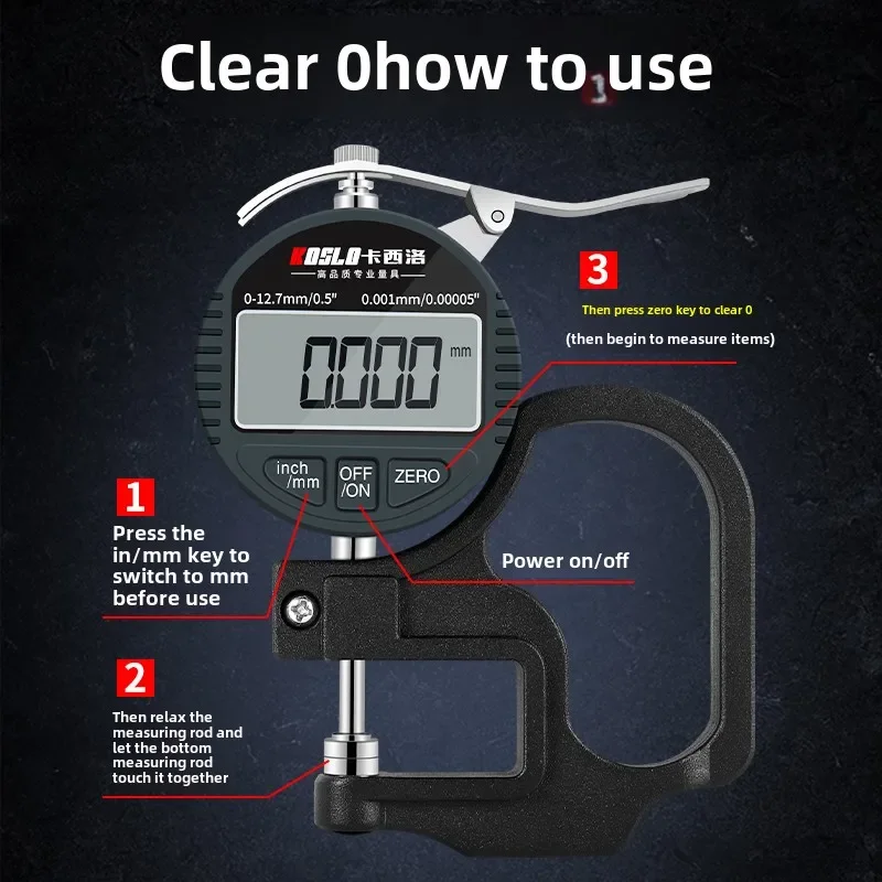 Digital Thickness Measuring Instrument with Vernier Caliper - High Accuracy for Film Paper Leather Board Thickness