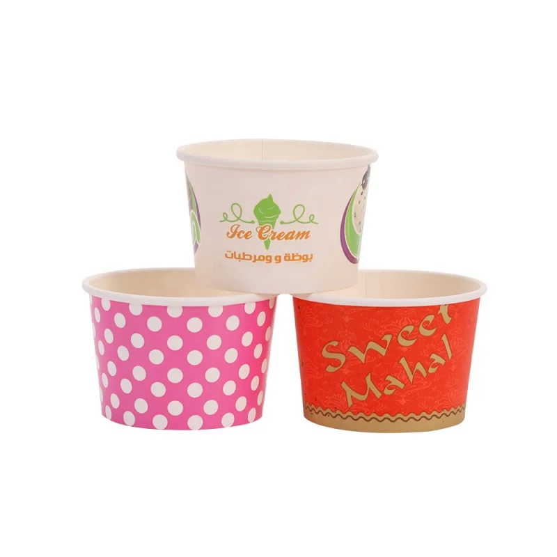 Customized productEco-friendly Handle Custom Disposable Hot Food Soup Bowl Paper Bowl