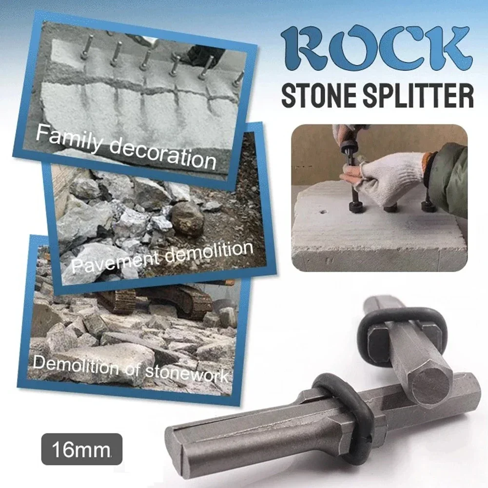 5/8inch Stone Splitter Plug Wedges Feather Shims Concrete Rock Stone Splitter Hand Tool For Splitting Hard Stone Rock Granite