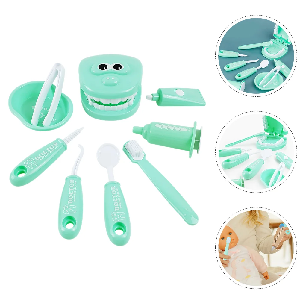 Brinquedos orais das crianças médico kit médico conjunto jogar dentistas simulação dental playset plástico crianças fingir aprendizagem precoce