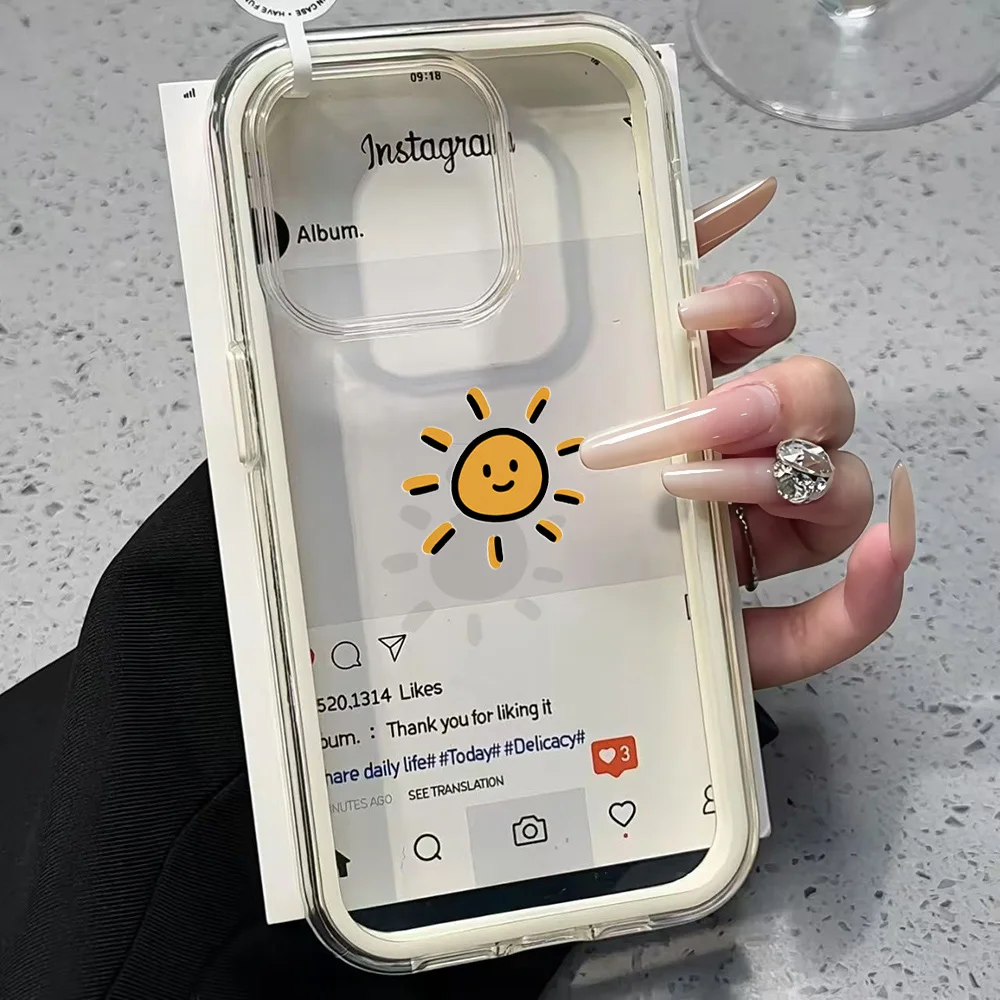 Minimalistische Sonnen-Handyhülle für Samsung Galaxy S26 Ultra S25 S24 Plus S22 S23 Plus FE A57 A54 A55 A16 A35 A36 A37 5G Transparente Hülle – Detail 4