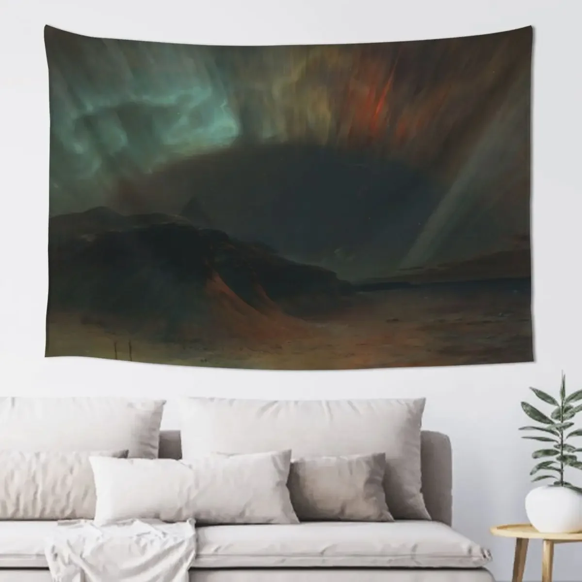 Aurora Borealis - Frederic Edwin Church Tapestry Aesthetic Room Decor Cute Room Things Tapestry